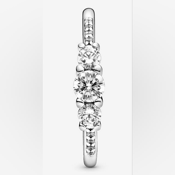 Authentic NEW Pandora Clear Three Stone Ring S925ALE - Picture 5 of 9
